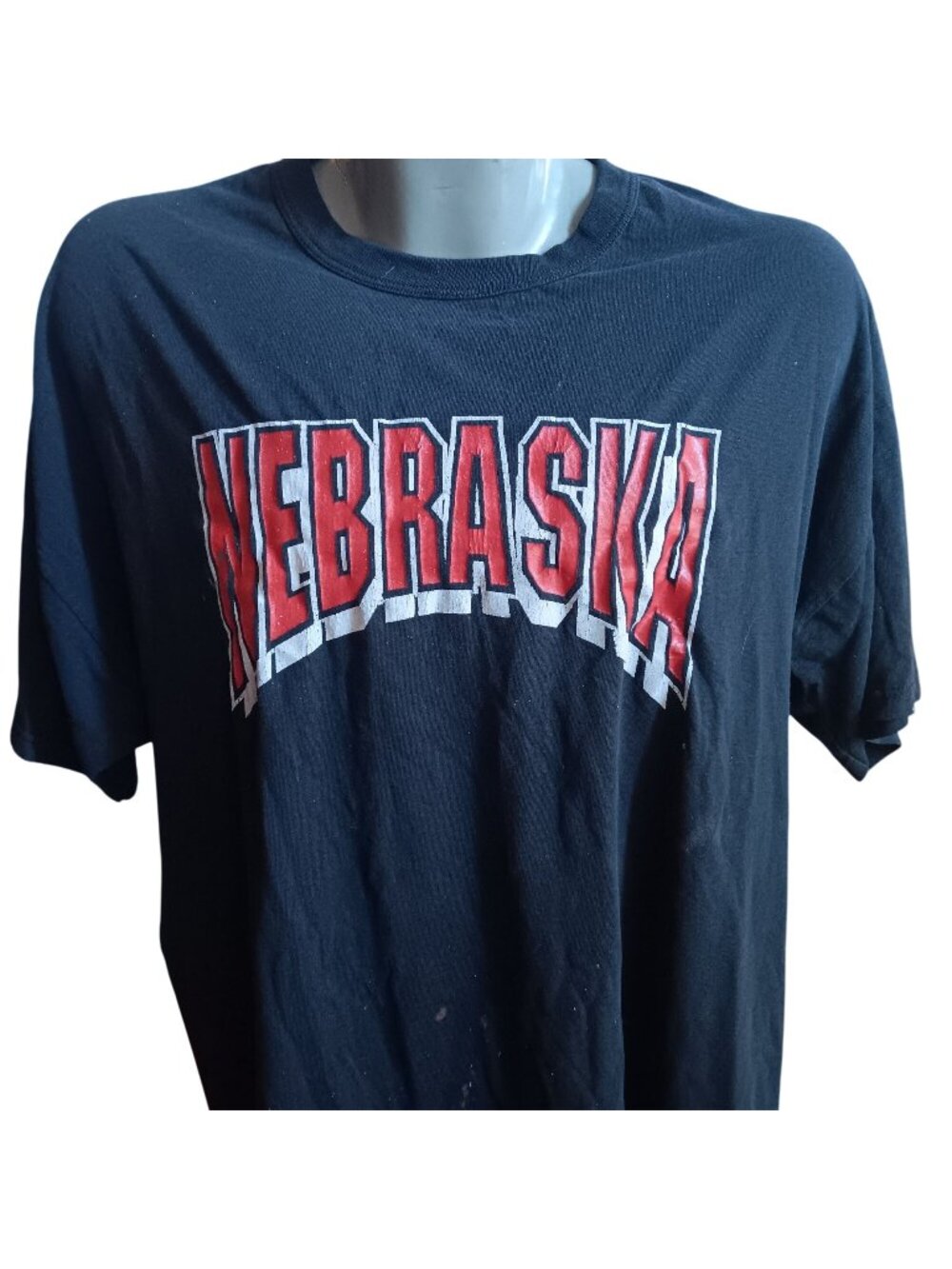 Nebraska Huskers  Vintage Men's T-shirt XL Big Red Football Russell Paint Splat